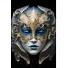 PLAQUE EN METAL ÉTAIN   masque carnaval Venise 30 X 20 CM